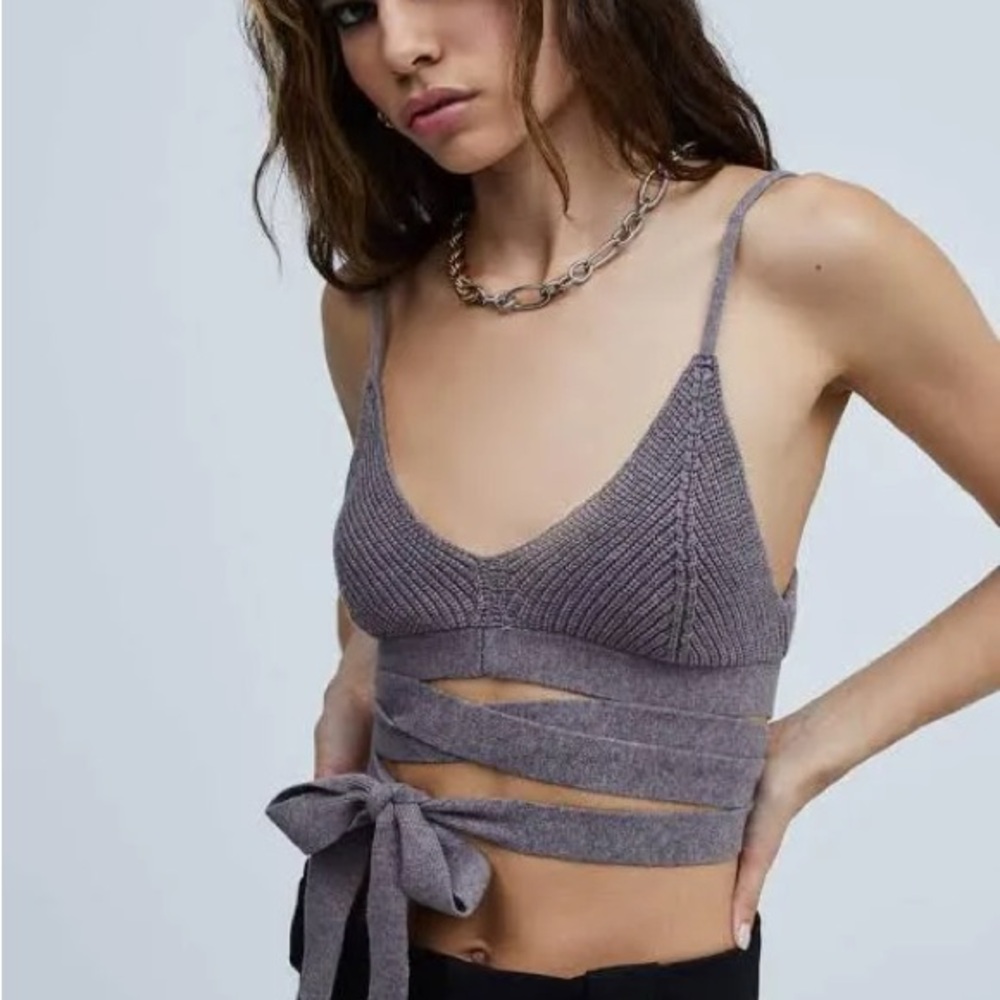 For love and lemons Joan knit cami in grey
